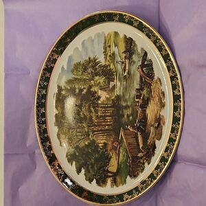 Green Edge, Royal Falconware Collectible Platter - Fishing Scene.